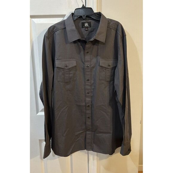 Rock & Republic Other - Rock & Republic Men's Sz XXL Long Sleeve Button Down Shirt‎ Gray Pockets